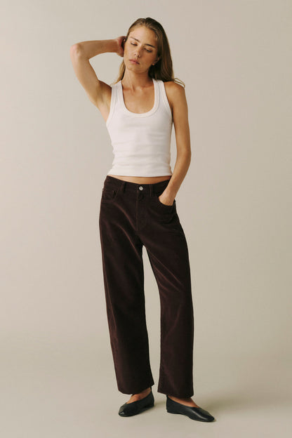 warp + weft BNA Corduroy Pants in Olive Grove