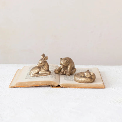 Resin Animal, Antique Gold Finish, 3 Styles