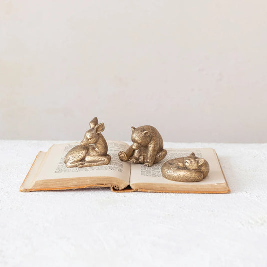 Resin Animal, Antique Gold Finish, 3 Styles