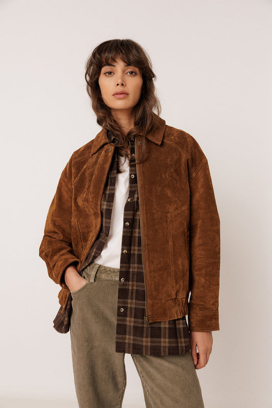 LEATHER BOMBER JACKET