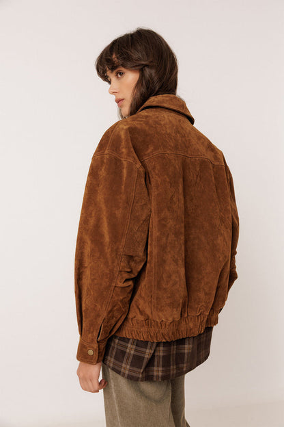 LEATHER BOMBER JACKET