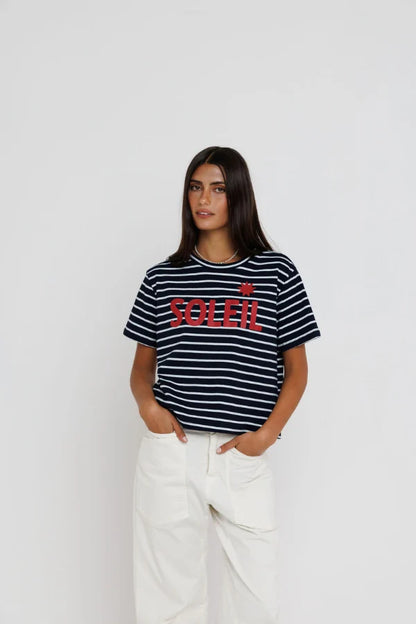 Sunny Somewhere Soleil Stripe Tee