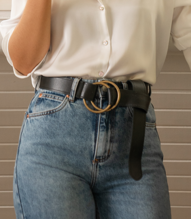 Josie Belt – Black | Two-Ring Closure | One Size
