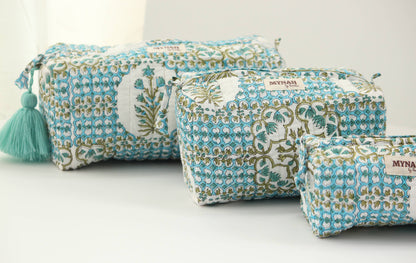 Moroccan tile print travel/makeup/organizer/bag-Set of 3