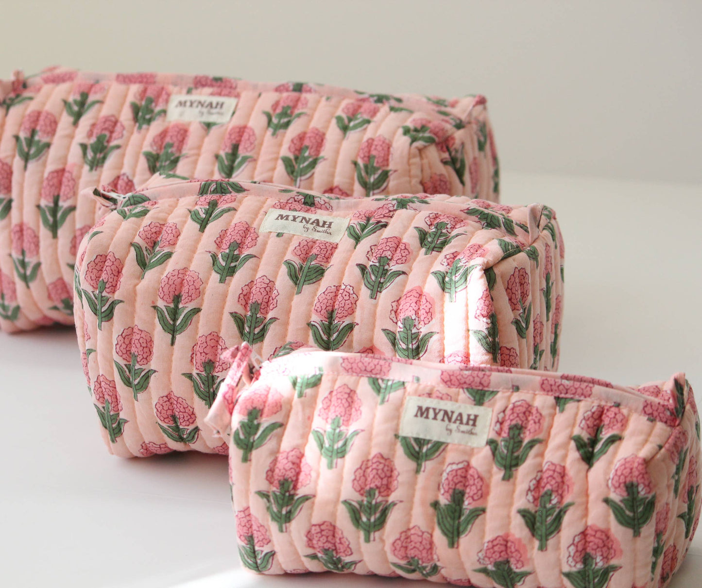 Blush marigold print travel/makeup/organizer/bag-Set of 3