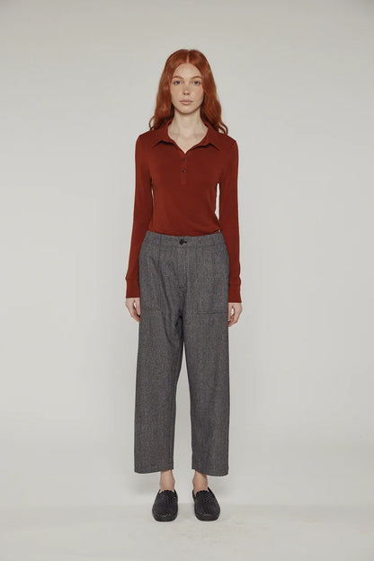 Amente wool-blend herringbone trousers