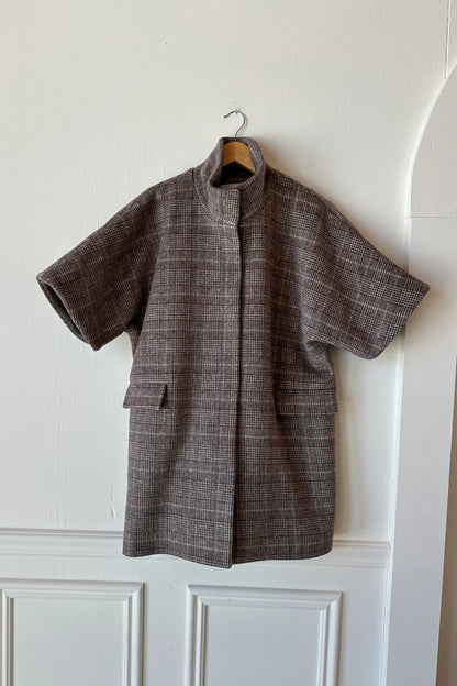 Chestnut Steward Plaid Cashmere-Wool Jacket