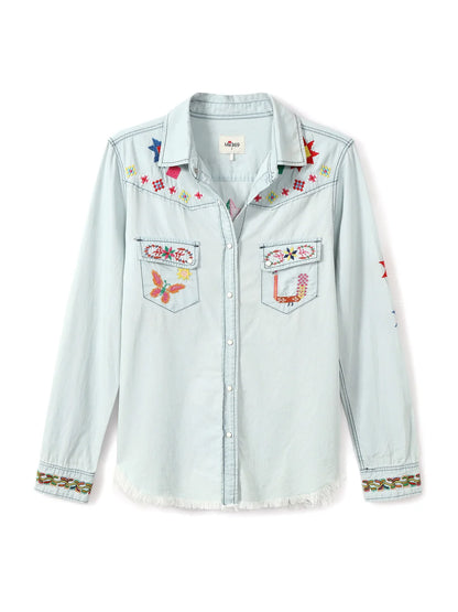 Me369 Opan Embroidered Denim Shirt