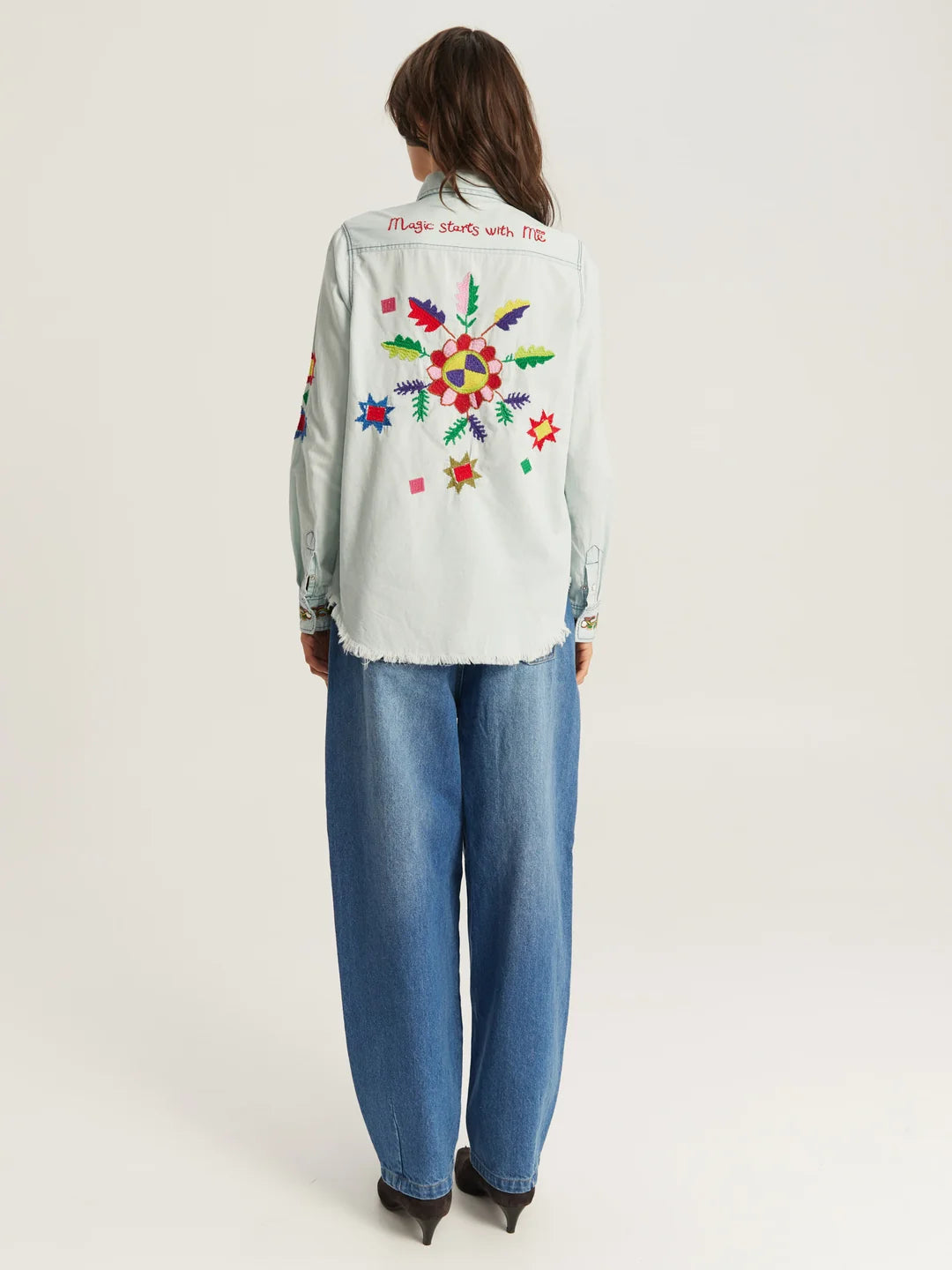 Me369 Opan Embroidered Denim Shirt