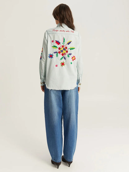 Me369 Opan Embroidered Denim Shirt