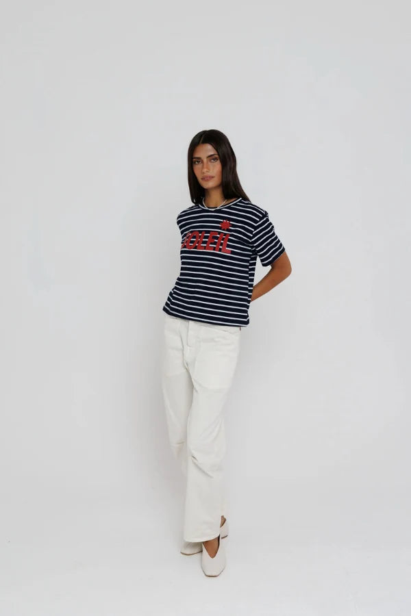 Sunny Somewhere Soleil Stripe Tee