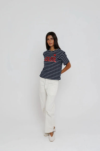 Sunny Somewhere Soleil Stripe Tee