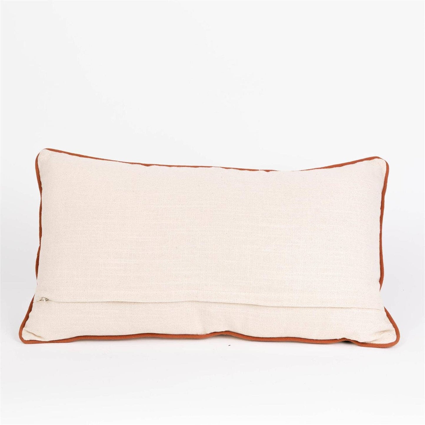 Embroidered Ferns And Bugs Lumbar Pillow