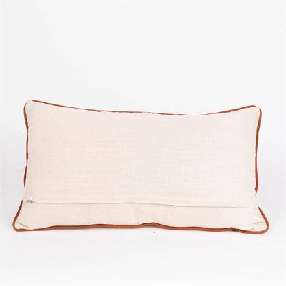 Embroidered Ferns And Bugs Lumbar Pillow
