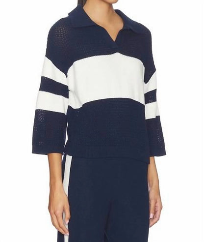 Zuri Johnny Collar Mesh Rugby Pullover