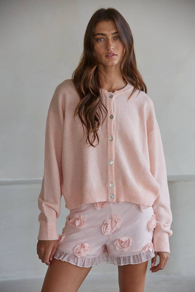 Sweater Crew Neck Cardigan