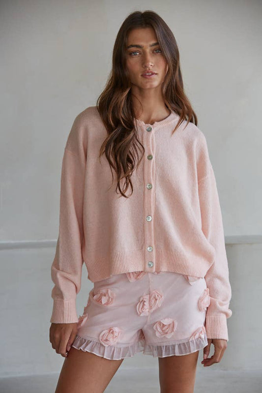 Sweater Crew Neck Cardigan