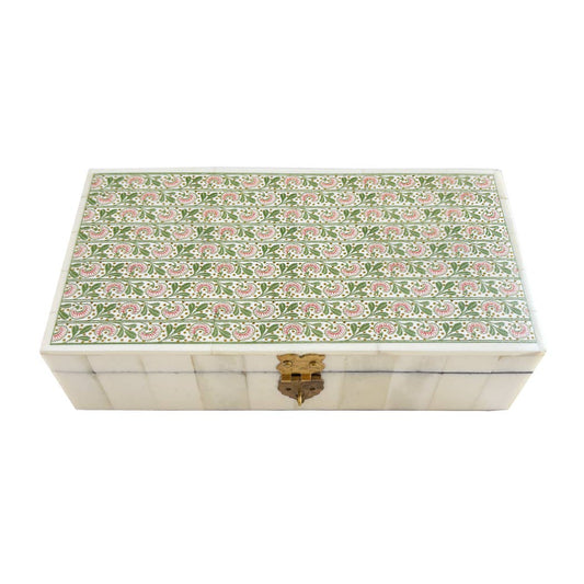 Thistle and Sprigs Printed Trinket Box, 6-1/4"