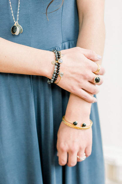 Royal Gemstone Bracelet Black Labradorite