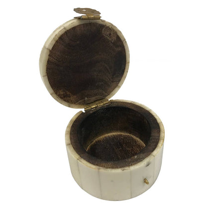Round Bone Ring Box Engraved w/ "Love" - 2-1/4"