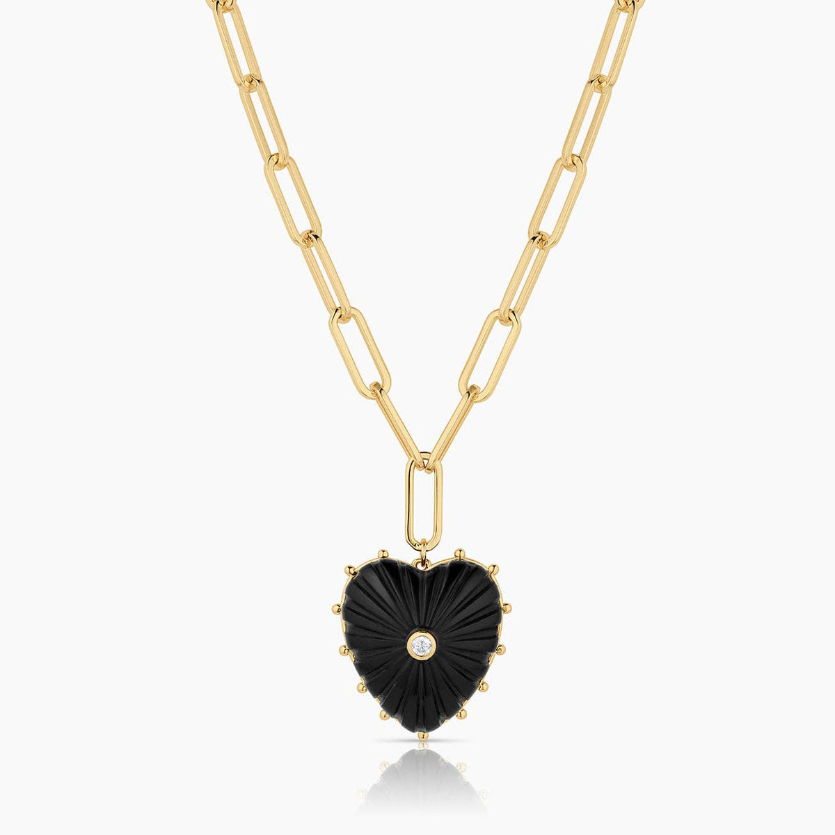 Thatch Malene Onyx Heart Necklace