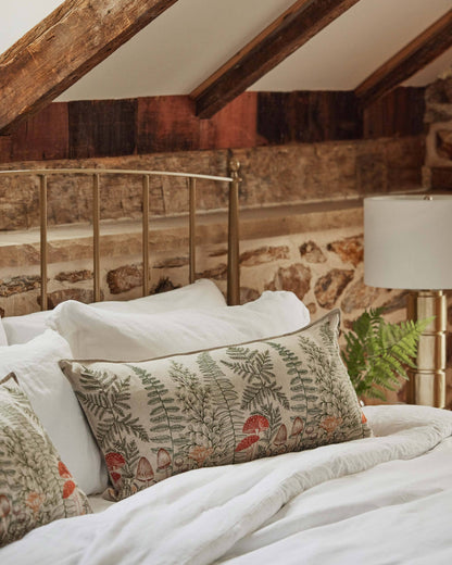 Mushrooms and Ferns Lumbar Pillow