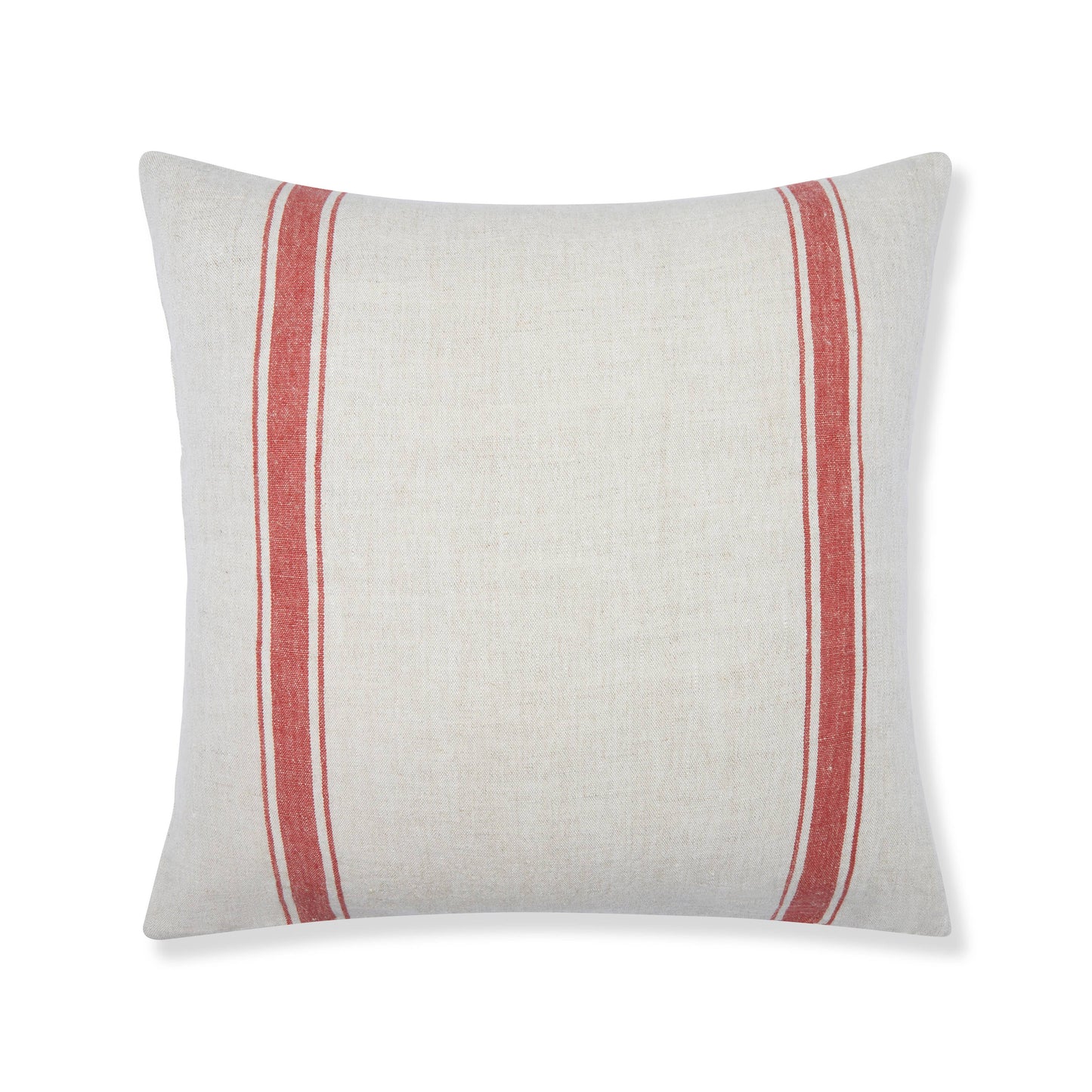 Marseille Stripe Throw Pillow in Red Natural 22"x22"