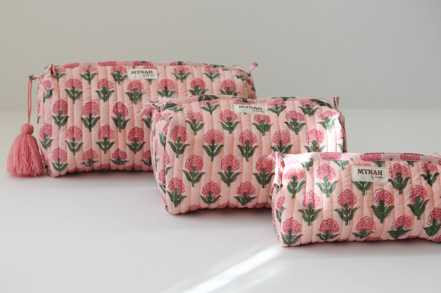 Blush marigold print travel/makeup/organizer/bag-Set of 3
