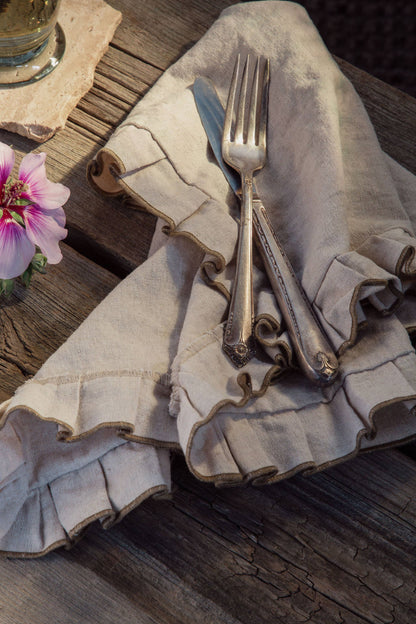 Ruffle Linen Blend Napkin