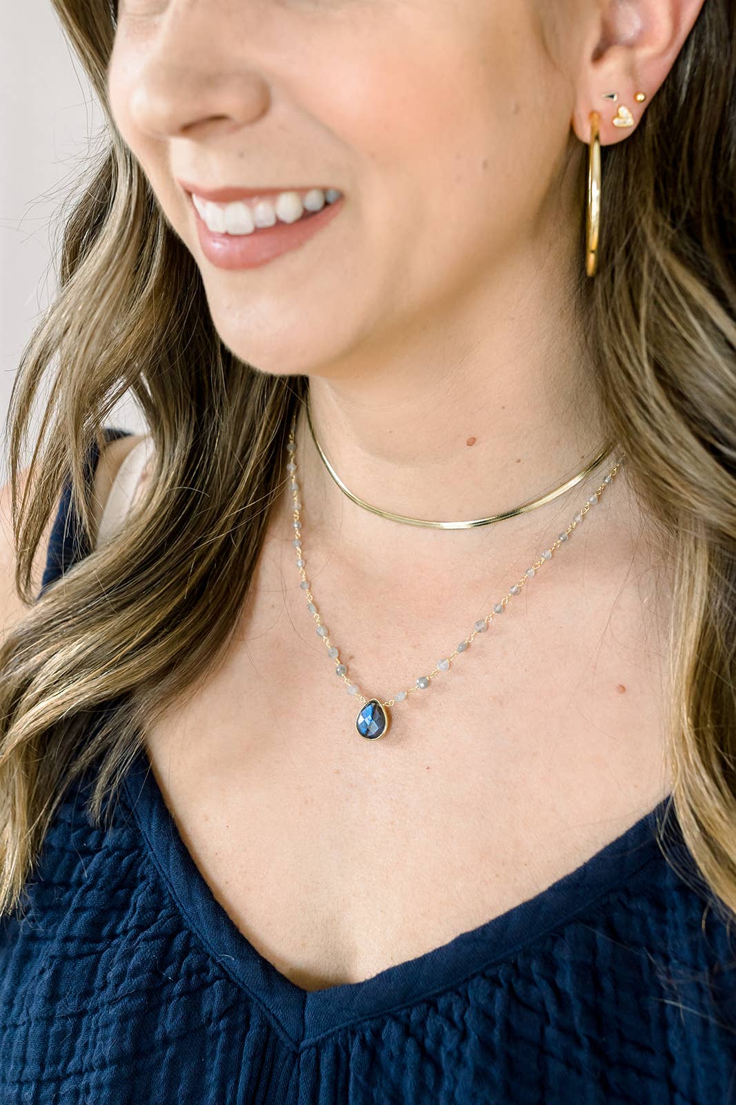 Labradorite Tear Drop Necklace