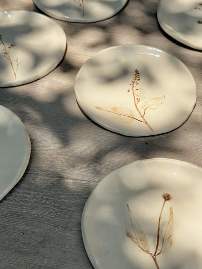 Hand-Painted Floral Spoon Rest, Brown