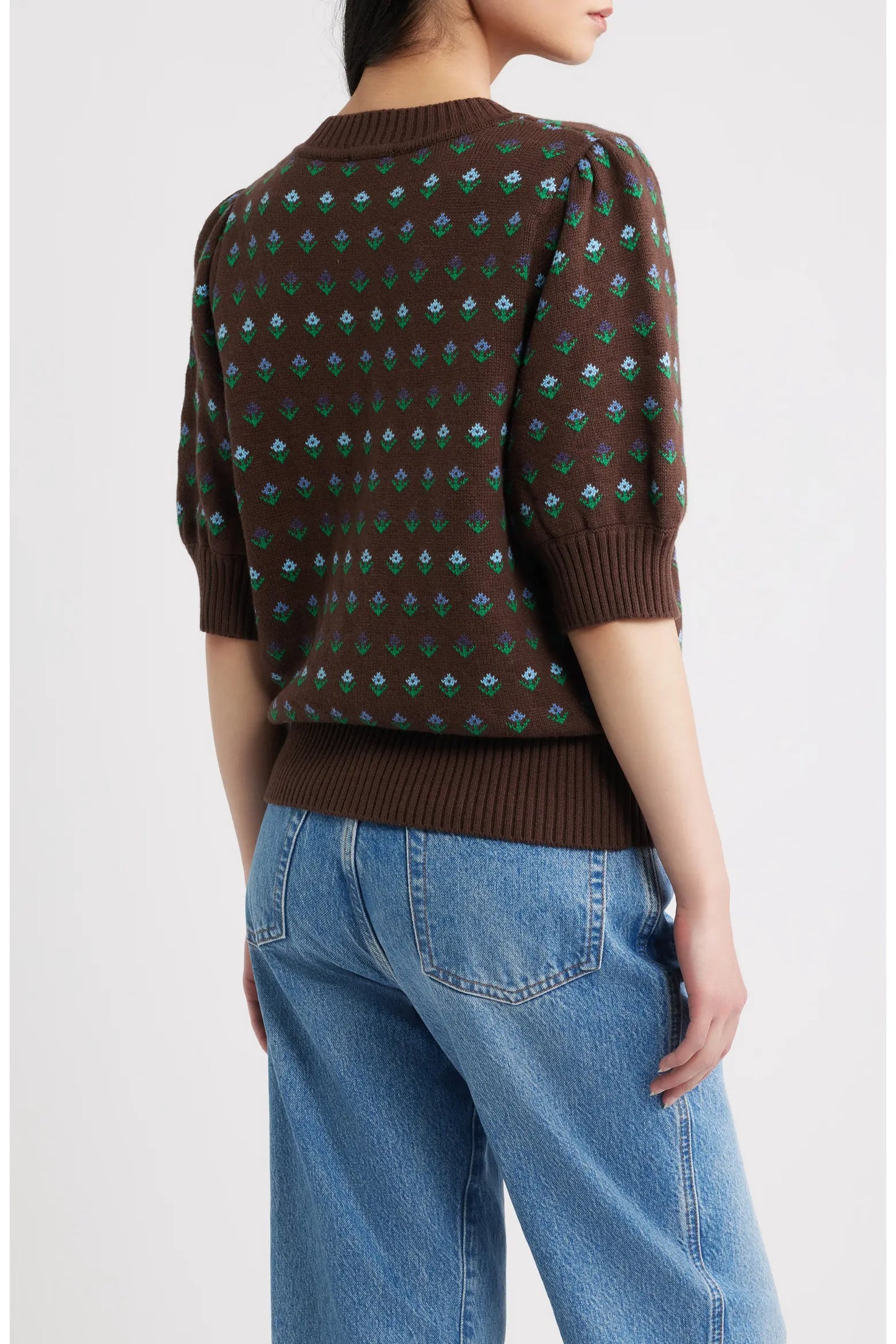 Rails Christine Cottage Floral Short Sleeve Sweater