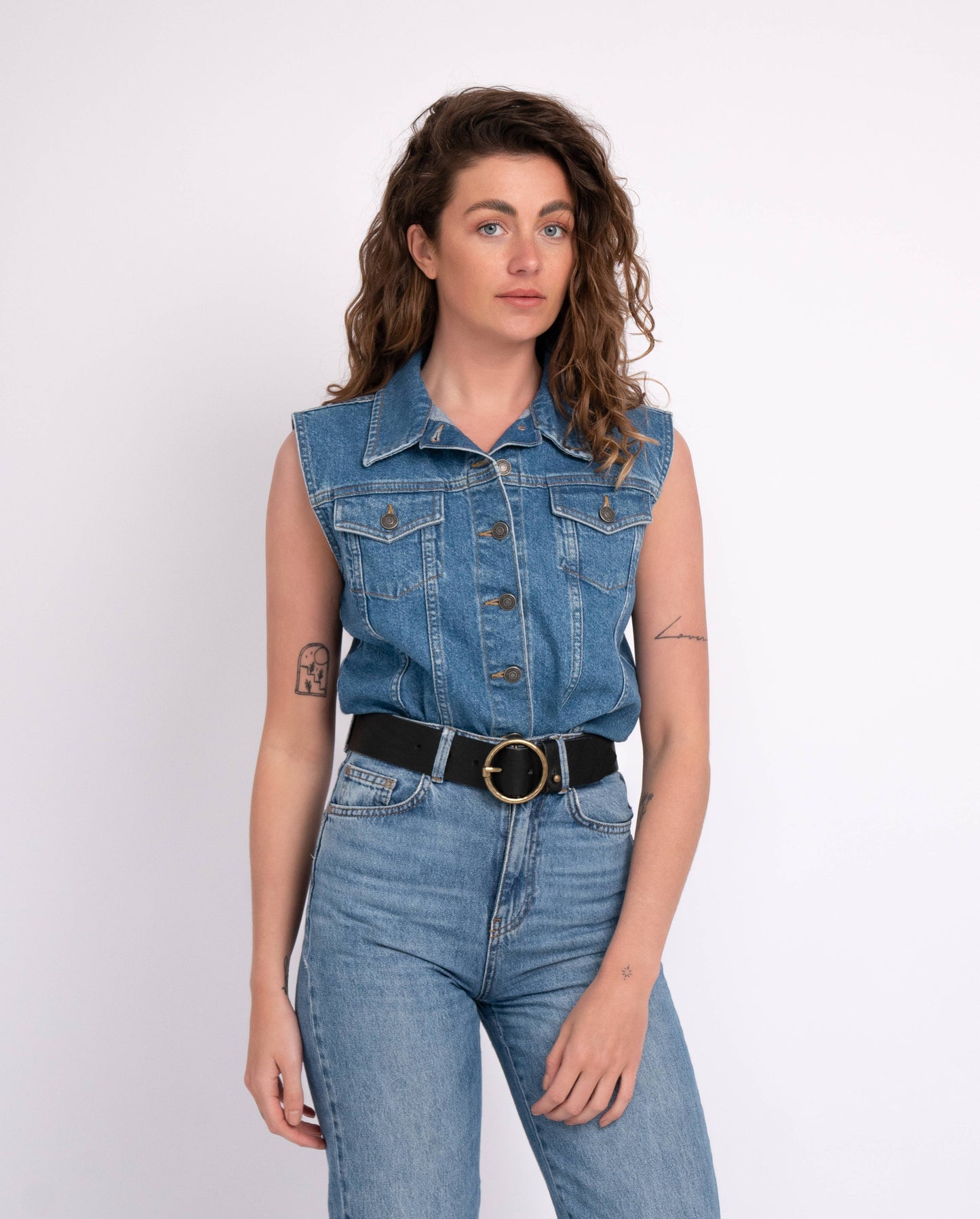 Vintage Full-Grain Leather Belt for Women