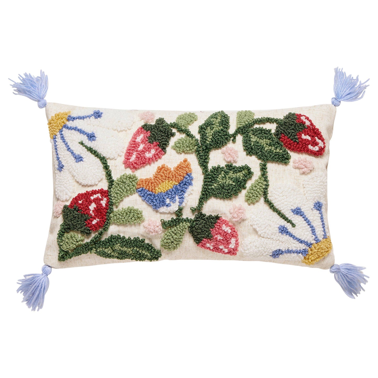 Strawberry Garden Tufted Hook Pillow