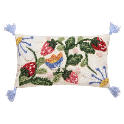 Strawberry Garden Tufted Hook Pillow