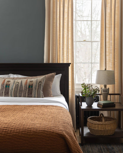 Large Feathers Lumbar Pillow with Down Insert