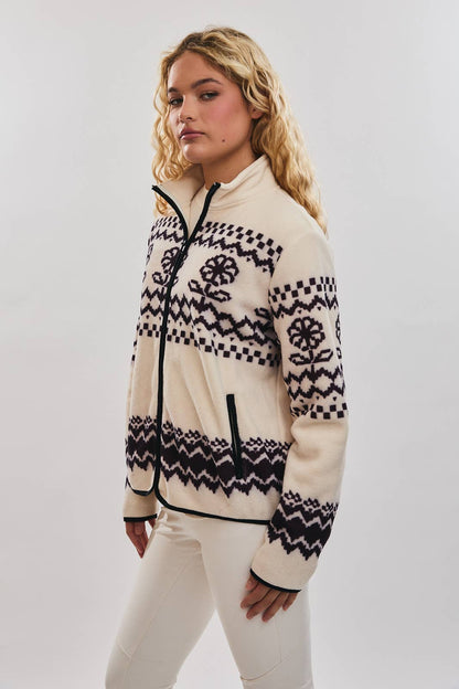 Scandinavian Printed Fleece Jacket