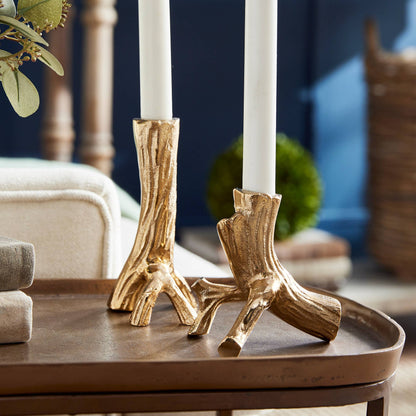 Hyde Taper Holders, Set of 2, Gold