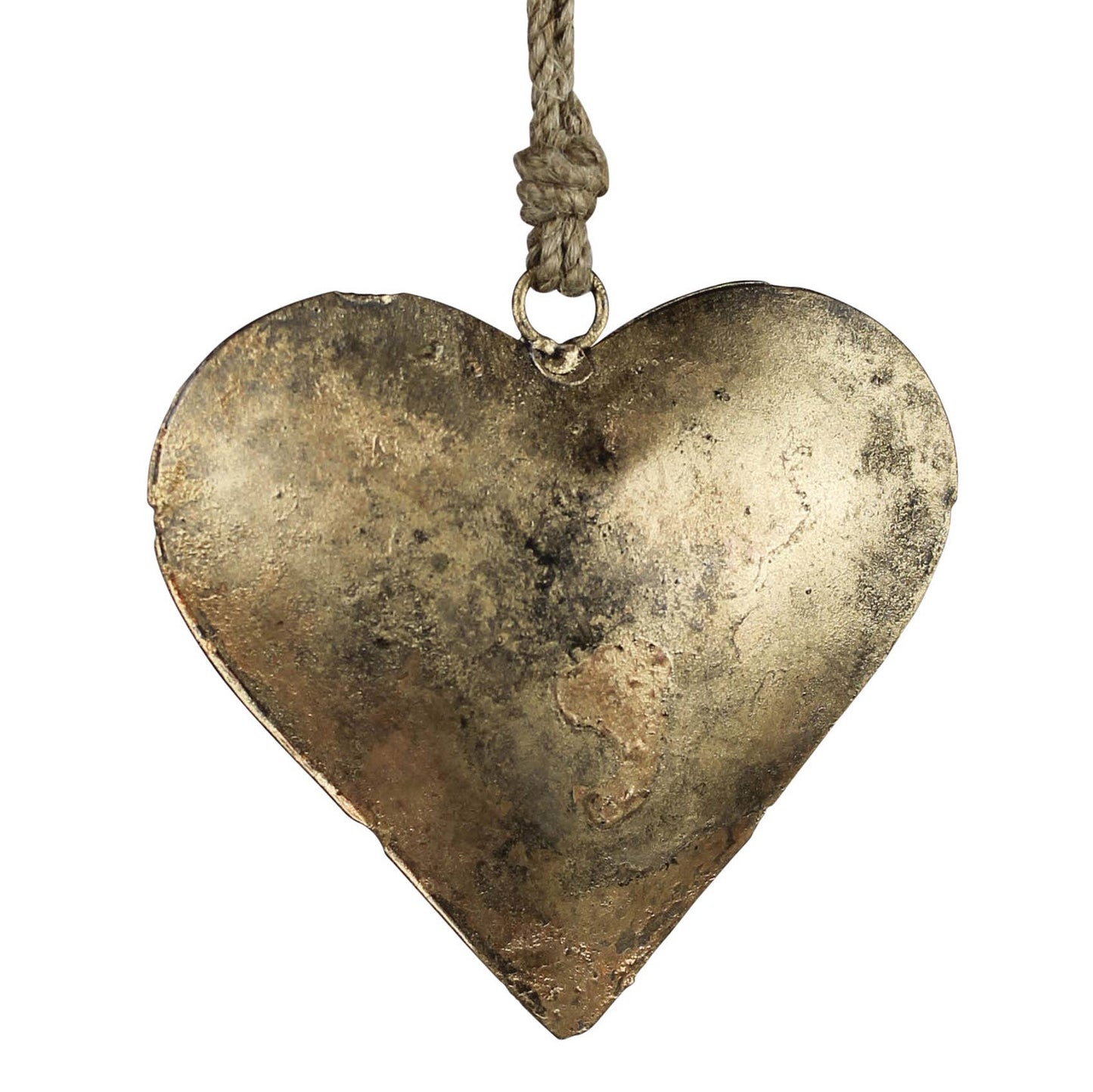 Heart on Rope, Antique Brass - Sm.  5” rope hanger