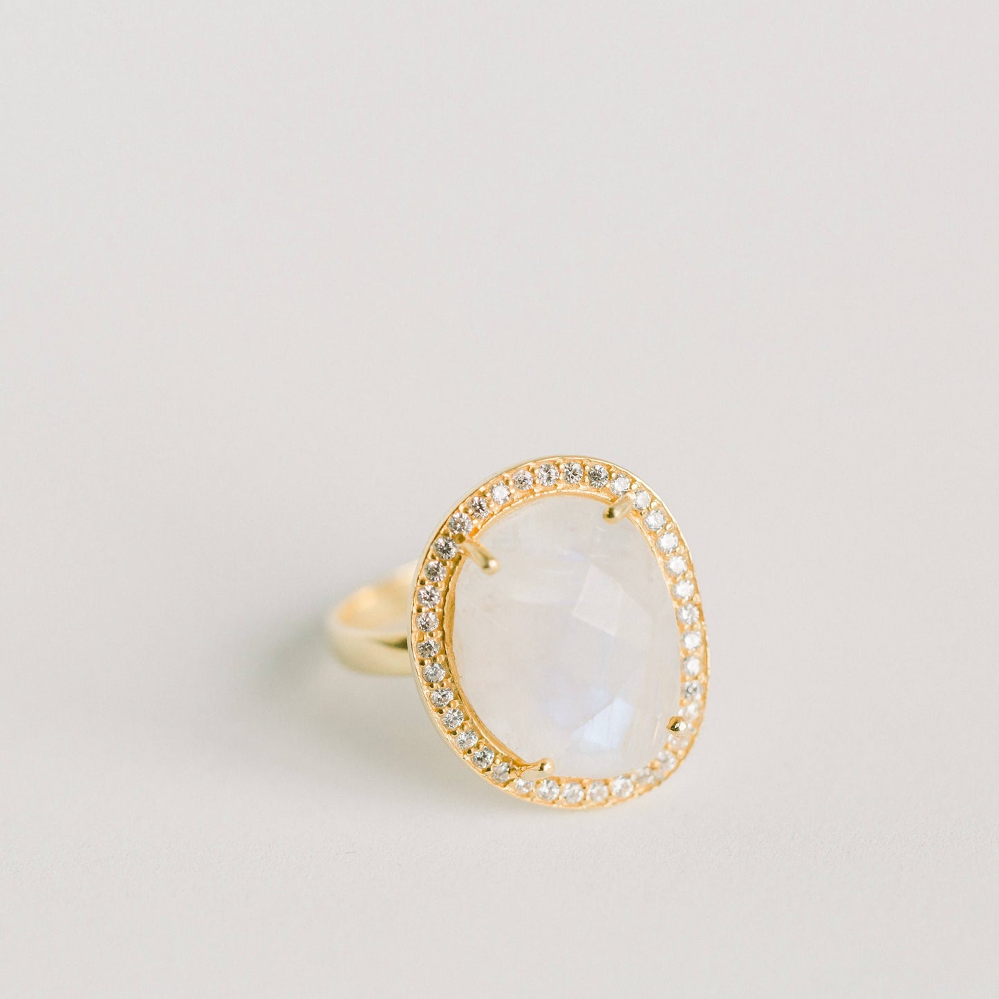 Cosmo Moonstone Gold Pavé Ring