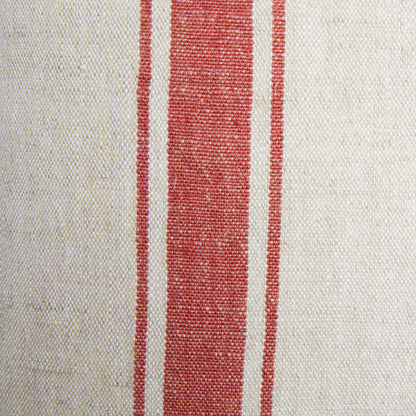 Marseille Stripe Throw Pillow in Red Natural 22"x22"