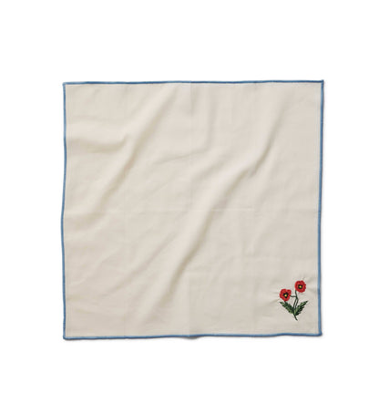 Garden Study Embroidered Cotton Napkins, Assorted Set of 4