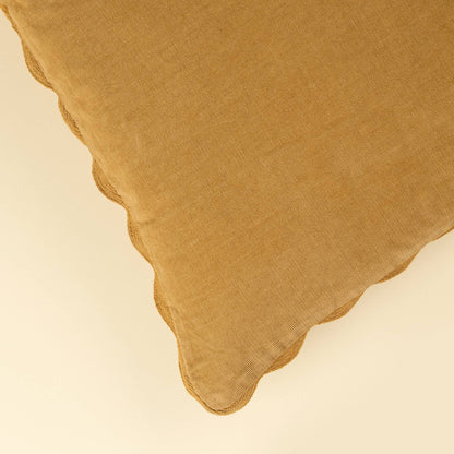 20x20 Corduroy Scallop Pillow, Gold