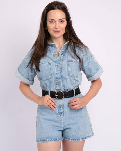 Vintage Full-Grain Leather Belt for Women