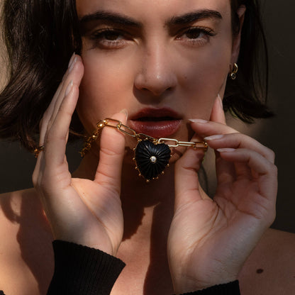 Thatch Malene Onyx Heart Necklace