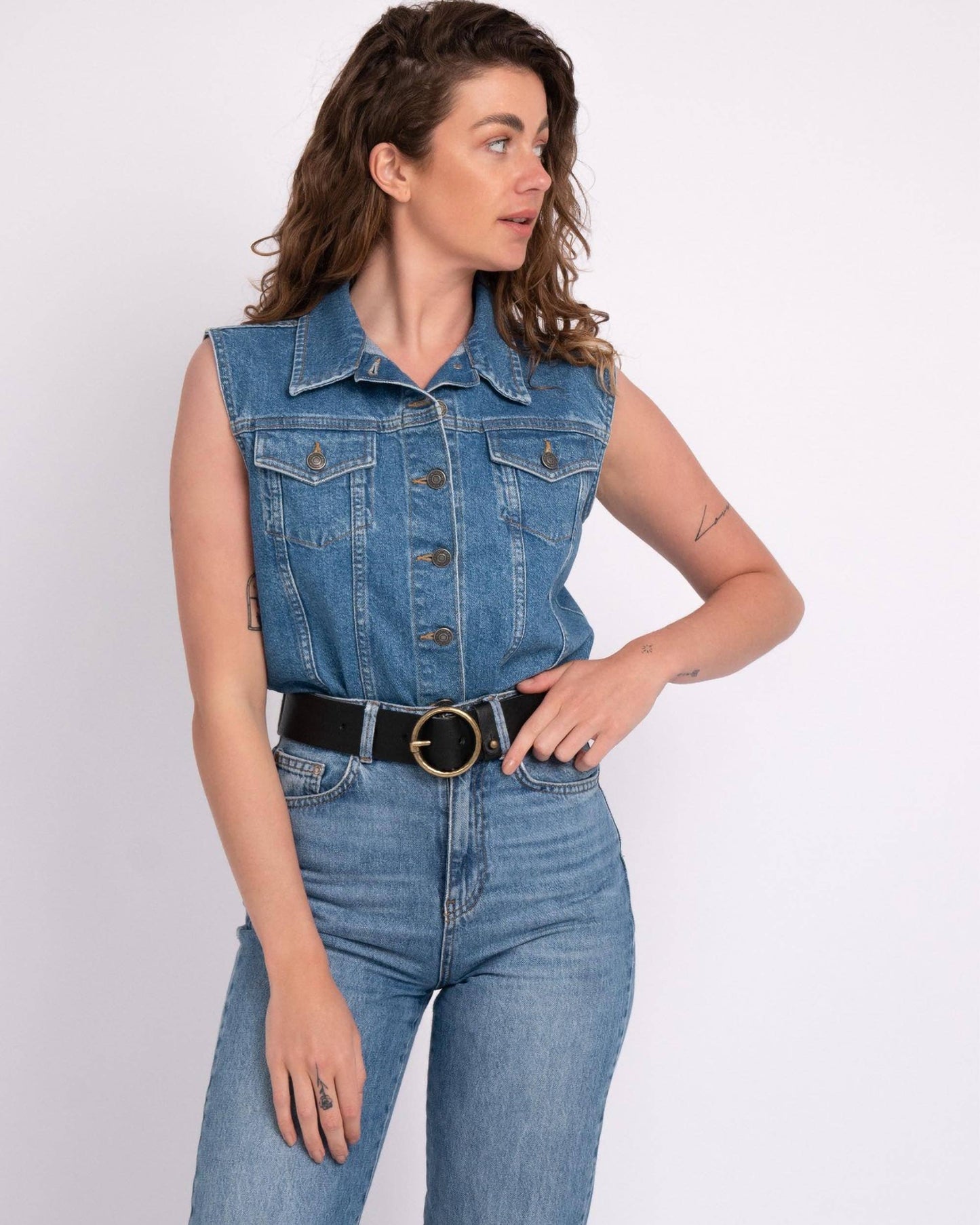 Vintage Full-Grain Leather Belt for Women