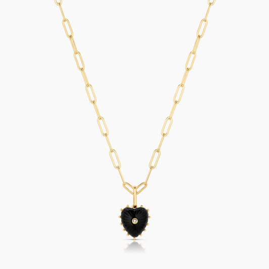 Thatch Isabel Onyx Heart Necklace
