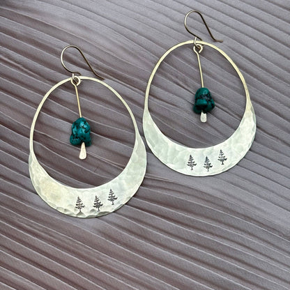 Handmade Alpine Earrings | Tree | Turquoise | Nature