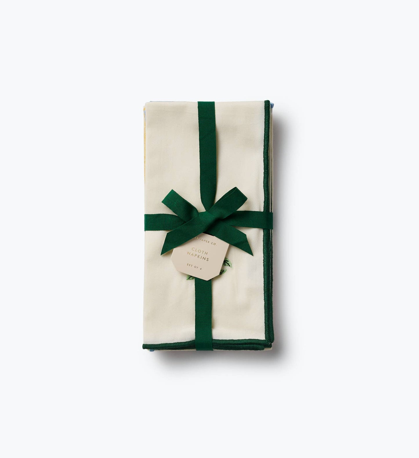 Garden Study Embroidered Cotton Napkins, Assorted Set of 4