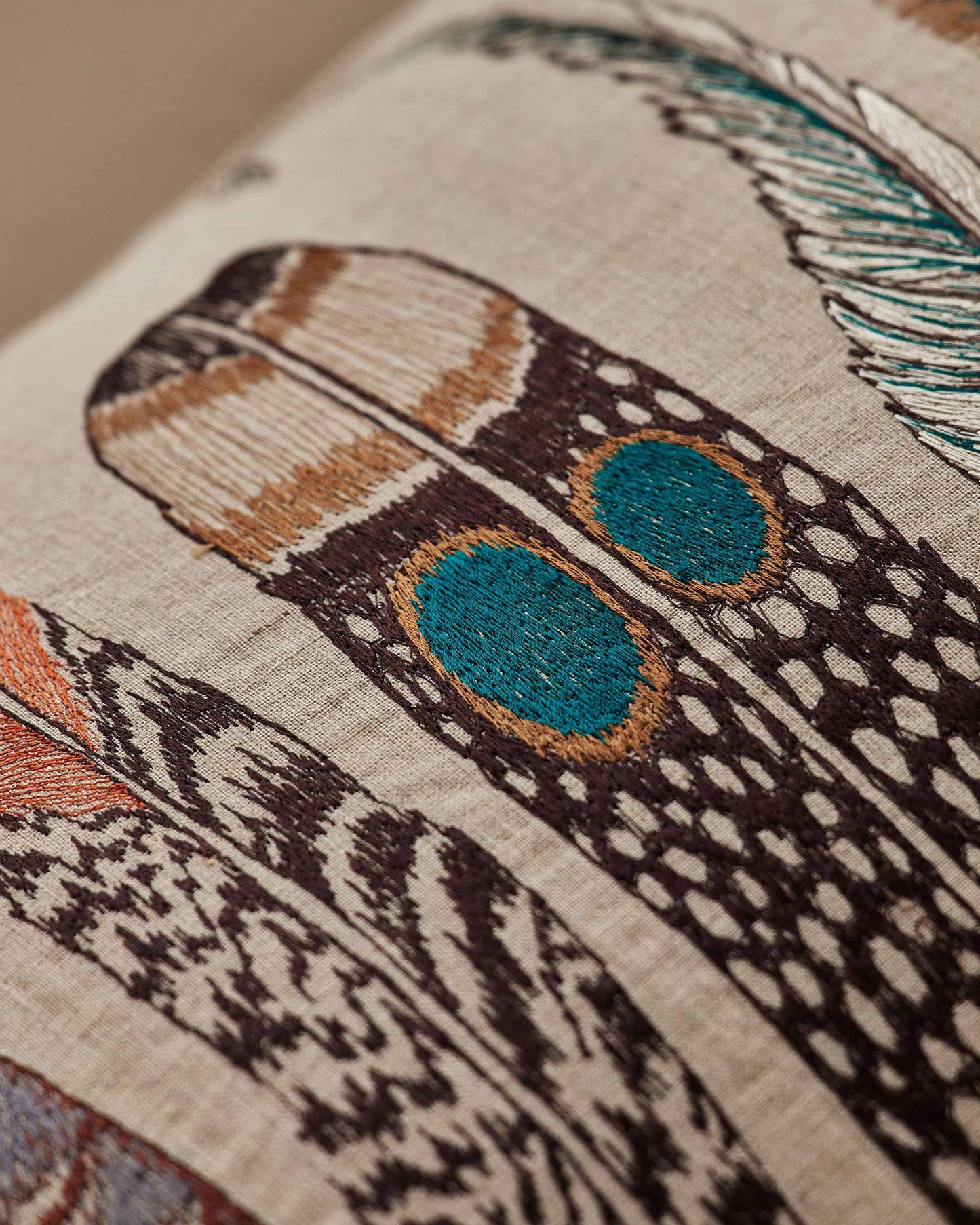 Large Feathers Lumbar Pillow with Down Insert